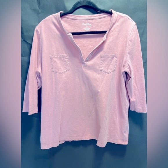 Coral Bay Tops - Coral Bay women’s extra large three-quarter length sleeve quarter button down